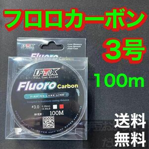 froro carbon 3 number 100 meter Harris road thread shock Leader fishing line 100m clear transparent 