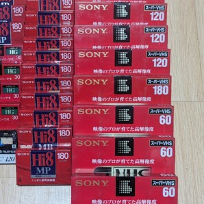 初出し SONY カセットテープ ビデオカセットテープ スーパーVHS120、60、180 FUJI FILM500 AGDC120  HG180、30、60 Hi8 30、180の画像2