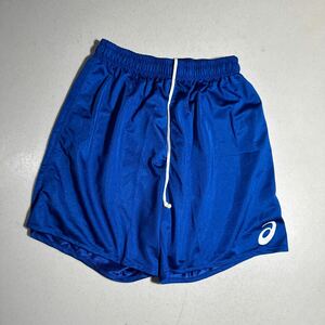 アシックス ASICS 青 ブルー サッカー トレーニング用 光沢サカパン サッカーパンツ Mサイズ