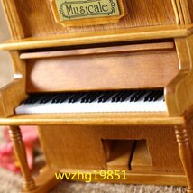 LYW776★ミニチュアピアノのオルゴール アンティーク ヴィンテージ インテリア 置物 木製 レトロ 楽器 エレガント_画像4
