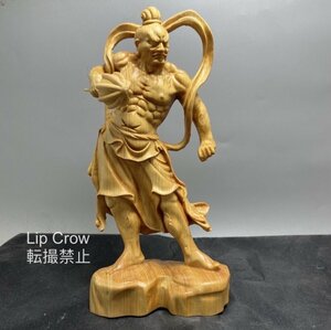 金剛力士像 仏教美術 木彫仏像 仏師手仕上げ品 高さ20cm 精密細工