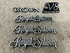 B◆未使用◇TOYOTA トヨタ 純正 クラウン CROWN 131 ロイヤルサルーン Royal saloon エンブレム 5点 希少 デッドストック 旧車◆