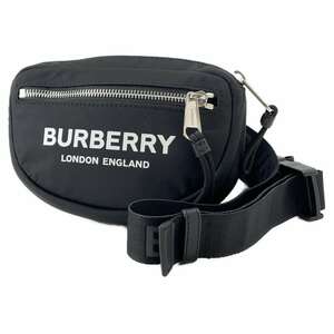  Burberry body bag Logo nylon 80145191 BURBERRY bag black [ safety guarantee ]