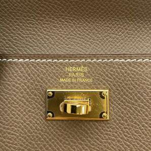 エルメス 財布 ケリーポケット コンパクト エトゥープ/ゴールド金具 ヴォーエプソン Y刻印の画像10