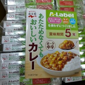 保存食 非常食 永谷園 カレー 80食 中辛 エーラベル A-Label あたためなくてもおいしいカレー ポーク 2024年8月【tjdsk】の画像2