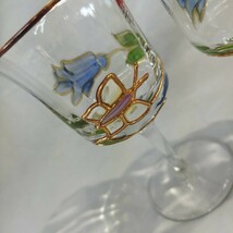 西ドイツ ナゲルガラス ワイングラス グラス クリスタルガラス シャンパングラス ペアグラス Nagel Glass ステンドガラス ペア 2客 R10_画像4