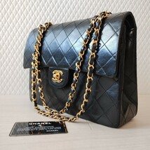 CHANEL シャネル チェーンショルダーバッグ ショルダーバッグ マトラッセ ヴィンテージ ダブルフラップ Wフラップ ラムスキン シール有 25_画像1