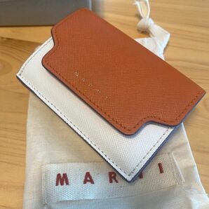 値下げ中！！MARNI マルニ ウォレット 財布 レザー　ブラウンベージュホワイト