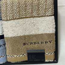 美品未使用箱無し発送　BURBERRY LONDON バーバリー ロンドン　フェイスタオル２枚　35×75cm ロゴノバチェックタオル　西川産業_画像3