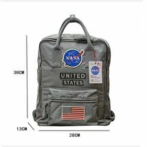 1円 アメリカ United States NASA 防水ナイロン A4 リュックサック おしゃれ 大人 リュック 大容量 デイパック 旅行 ビジネス グレー_画像5