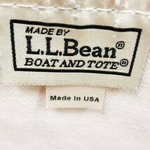 ★中古品★ L.L.Bean エルエルビーン BOAT AND TOTE トートバッグ ホワイト×ブラック系 キャンバス 肩掛け A4対応 USA製　SAYY0318-11_画像3