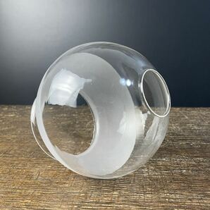 蔵出し ランプ ホヤ ガラス 高さ 約12.5センチ オイルランプ ホヤ瓶 時代物 硝子 骨董 照明 工芸ガラス アンティーク ガラス to-23の画像5