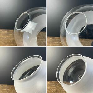 蔵出し ランプ ホヤ ガラス 高さ 約12.5センチ オイルランプ ホヤ瓶 時代物 硝子 骨董 照明 工芸ガラス アンティーク ガラス to-23の画像8