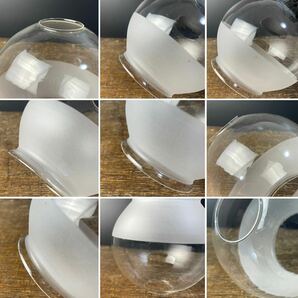 蔵出し ランプ ホヤ ガラス 高さ 約12.5センチ オイルランプ ホヤ瓶 時代物 硝子 骨董 照明 工芸ガラス アンティーク ガラス to-23の画像9