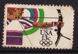 1984 year about / America / foreign stamp 1 pieces set / Olympic archery /13c/USA UNITED STATES