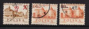1965年頃/ポーランド/外国切手3枚セット/ワルシャワ バービカン/60GR 90GR/POLSKA SIDEM WIEKOW WARSZAWY