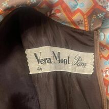 6-70s euro vintage Vera Mont ブラウン総柄ハイネックマキシワンピース　ヒッピー_画像7