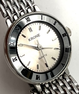 【W-160】　KRONE　クローネ　★ クォーツ　3針 レディース腕時計　電池切れ　動作未確認