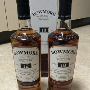 BOWMORE ボウモア18年 12年 2本セット アイラ シングルモルト ウイスキー ピート ラフロイグ グレンフィディック アードベッグ マッカラン