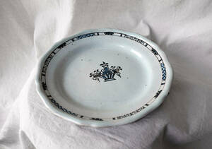 19世紀フランス アンティーク Forges-les-Eaux キュノワール プレート お皿 陶器 フレンチヴィンテージ 