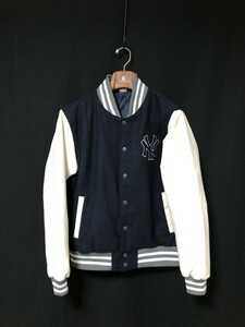 ◆Fanatics NEW YORK YANKEES 袖革スタジャン　スタジアムジャンパー 