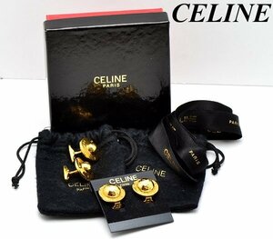 【ＤＭ】1円～ CELINE セリーヌ イヤリング＆カフス２点セット ヴィンテージ ソフトケース×2 外箱付