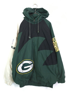 古着 90s NFL Green Bay Packers パッカーズ パデット ナイロン ジャケット L 古着