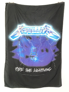 雑貨 古着 90s Italy製 METALLICA 「Ride the Lightning」 ヘヴィ メタル ロック バンド タペストリー ファブリック 古着