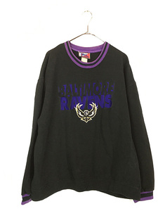 古着 90s NFL Baltimore Ravens レイブンズ 刺しゅう スウェット トレーナー L位 古着