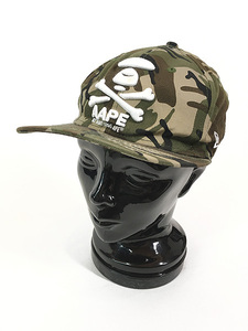 雑貨 古着 90s AAPE by A Bathing APE × New Era 9FIFTY 3D ロゴ 刺しゅう ベースボール キャップ 帽子 古着