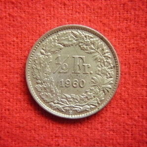 ☆世界の銀貨 HELVETIA (SWITZRLAND) 1/2 FRANCS 1916/1960/1961/1964-B (.835 silver) 外径約18.15㎜～ 総量目約9.97g 中古並品～の画像4