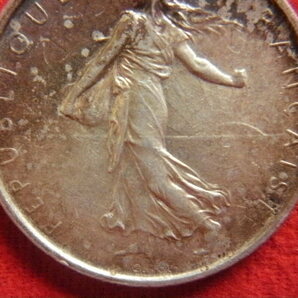 ♪世界の銀貨 REPUBLIQUE FRANCAISE 5 FRANCS 1963- ( .835 silver ) 外径約29.1㎜ 量目約11.96g 中古並品～の画像4