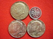 ♯世界の銀貨　UNITES STATES (Kennedy) HALF DOLLAR 1967- (40% silver) ３枚一括　外径約30.70㎜～　総量目約34.61g　中古並品～_画像1