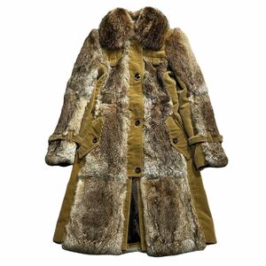 超希少 02aw DOLCE GABBANA fur long coat archive d&g ドルガバ vintage 定価100万 rare italy import luxury jacket 