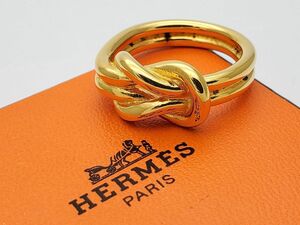 1000円スタート スカーフリング HERMES エルメス ヘラクリード ゴールド 箱付き 服飾小物 レディースアクセサリー 1 V203