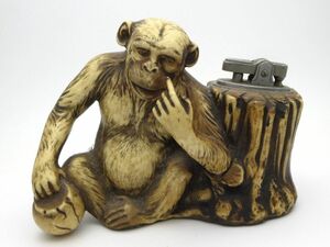 1000円スタート オイルライター PRINCE プリンス チンパンジー 卓上 テーブルライター 着火未確認 喫煙グッズ 喫煙具 雑貨 置物 2 X60020