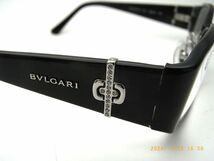 1000円スタート メガネ BVLGARI ブルガリ 53□15 135 ブラック スクエア型 度入り ケース付 ラインストーン 眼鏡 アイウェア WHO X①921_画像10