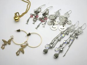 1000円スタート ピアス&ネックレス 5点まとめ Christian Dior クリスチャンディオール ゴールド シルバー ラインストーン WHO W60045