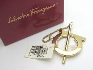 1000円スタート スカーフリング Salvatore Ferragamo サルヴァトーレフェラガモ ガンチーニ ゴールド スカーフ留め 服飾小物 1 V60012