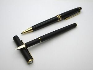 1000円スタート 万年筆/ボールペン 計2点 MONTBLANC モンブラン ノブレス/マイスターシュテュック ブラック×ゴールド 文房具 2 X60064