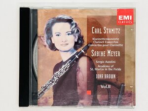 即決CD オランダ盤 JOHANN&CARL STAMITZ / クラリネット協奏曲 / SABINE MEYER / IONA BROWN / Vol.2 II Holland W02