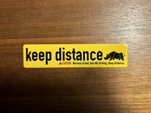 ★ジムニー【keep distance 車間距離 警告ステッカー】イエロー＊耐水＊耐候＊UVカット 検）JB23 JB64 JB74 SJ30 JA71 JA11 JA12 サムライ