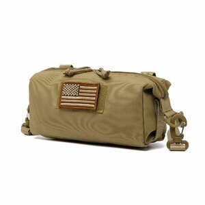 新品 タクティカル ミリタリー ショルダー ポーチ モール対応 Molle Shoulder バッグ コヨーテブラウン 茶系【送料無料】