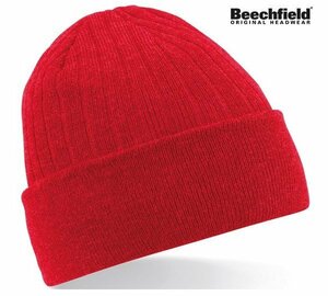 新品【UK英国】ビーチフィールド シンサレート ニット キャップ Beechfield Thinsulate beanie レッド（赤）