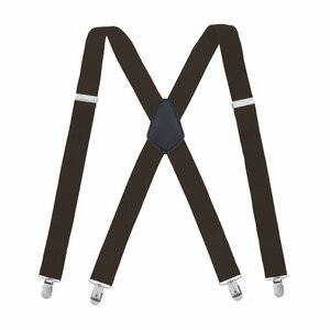 【新品】 サスペンダー X型 レギュラーサイズ 太さ3.5センチ Elastic X-Back Pant Suspenders ブラウン 茶色【送料無料】