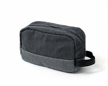 (新品) キャンバス トラベル ポーチ グレー Canvas Travel Kit Bag【送料無料】_画像1