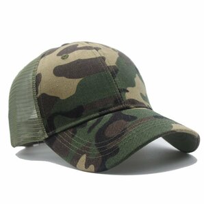 新品: 【送料無料】迷彩 カモフラージュ メッシュキャップ camo mesh cap ウッドランドカモの画像2