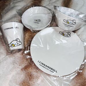 【メラミン食器セット】アイシナモロール タンブラー＆プレート＆ボウル＆小鉢