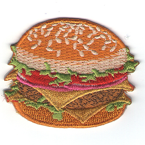 ハンバーガー　刺繍ワッペン