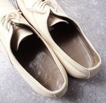 JIL SANDER ジルサンダー キャンバス レザー シューズ 短靴 イタリア製 ナチュラル/オフホワイト メンズ (9) ●o-882_画像2
